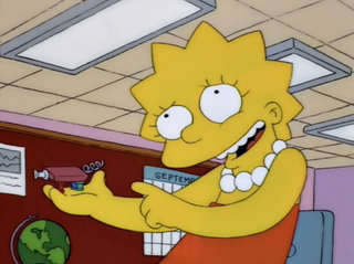 Illustration for article titled Lisa fears she’s slipping on a Simpsons, in fact, slipping